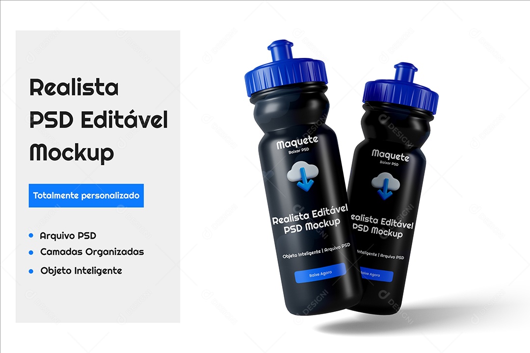 Mockup Garrafa de Líquido PSD Editável