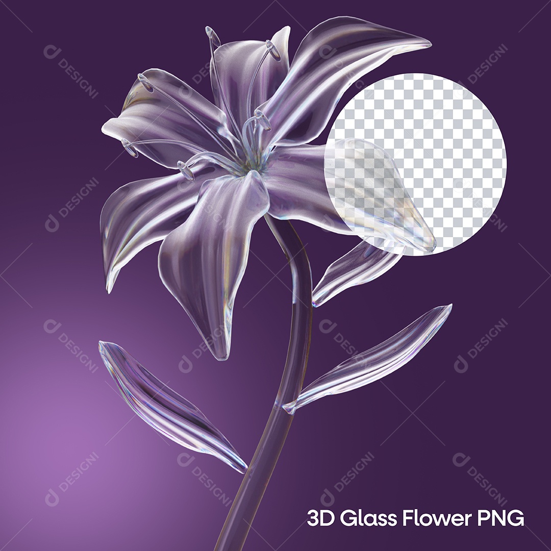 Elemento 3D Flor Para Composição PSD