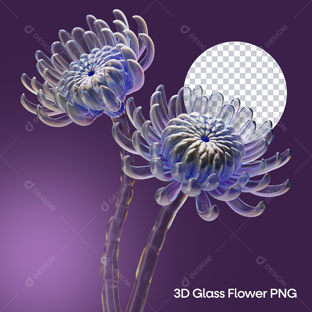 Elemento 3D Flor Para Composição PSD