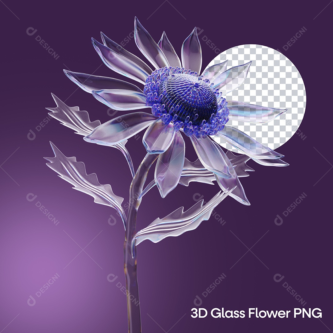 Elemento 3D Flor Para Composição PSD