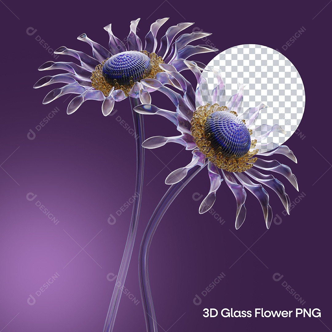 Elemento 3D Flores Para Composição PSD