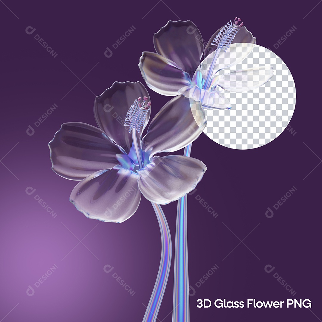 Elemento 3D Flor Para Composição PSD