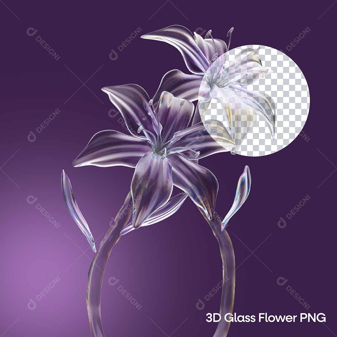 Elemento 3D Flor Para Composição PSD