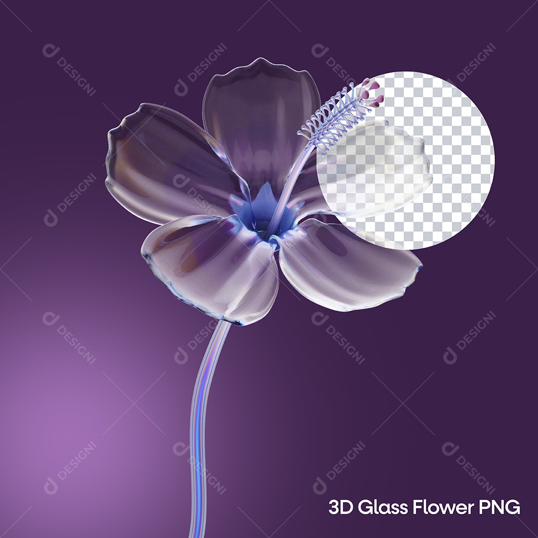 Elemento 3D Flor Para Composição PSD