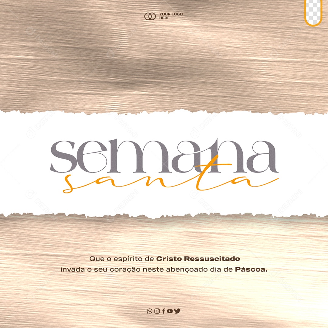 Semana Santa Que O Espirito de Cristo Ressuscitado Invada O Seu Coração Social Media PSD Editável