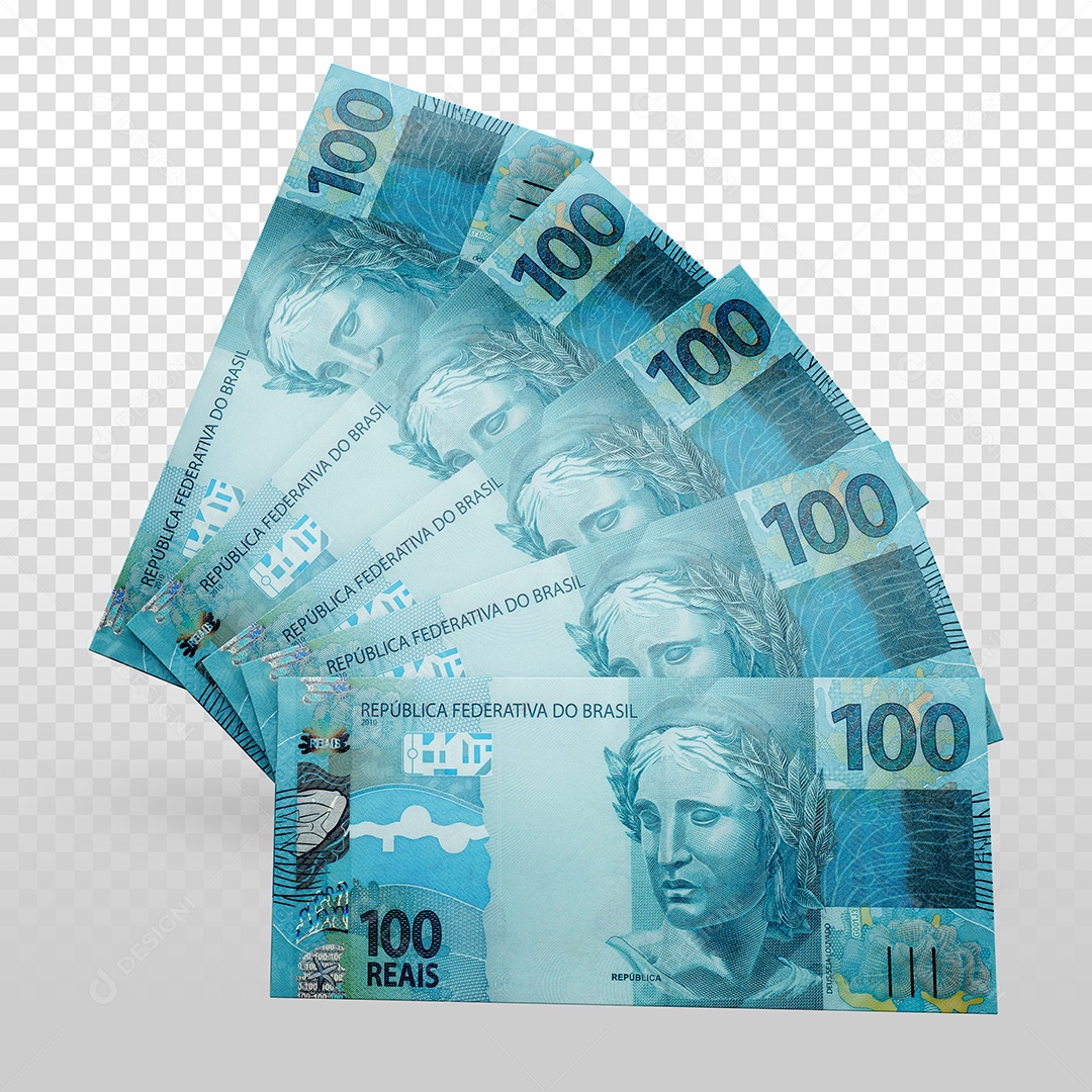 Notas de 100 Reais Dinheiro Elemento 3D Para Composição PSD