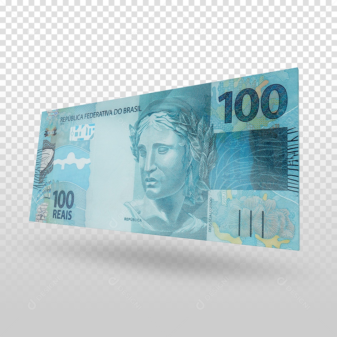 Nota de 100 Reais Dinheiro Elemento 3D Para Composição PSD