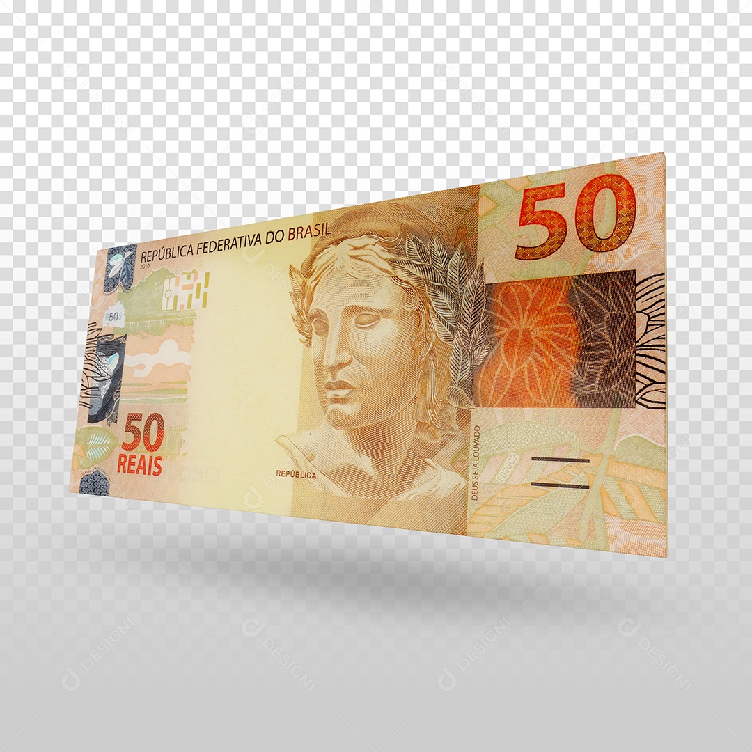 Nota de 50 Reais Dinheiro Elemento 3D Para Composição PSD