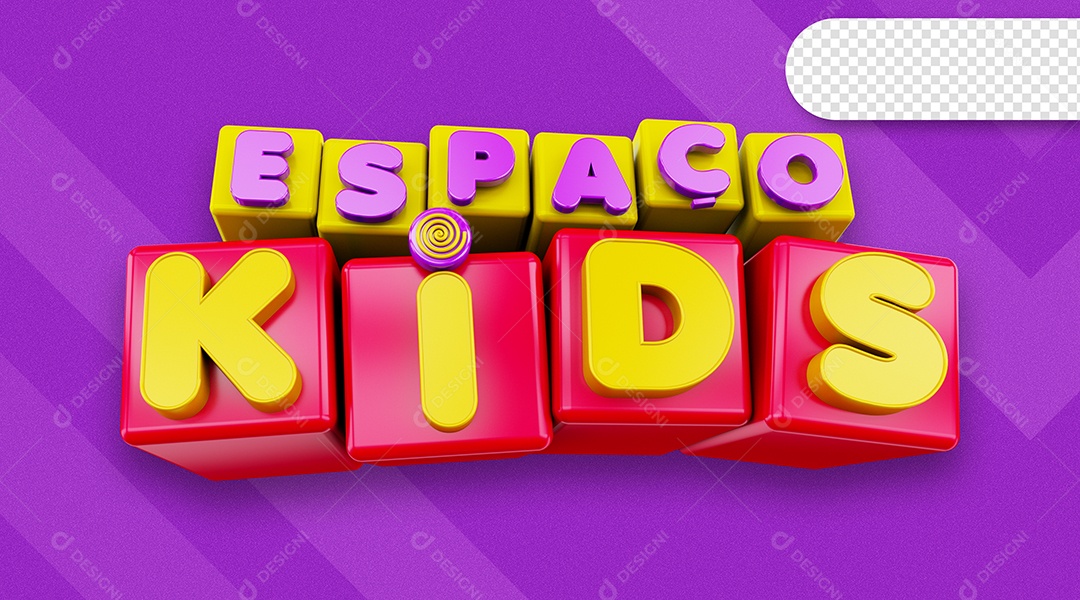 Espaço Kids Selo 3D Para Composição PSD