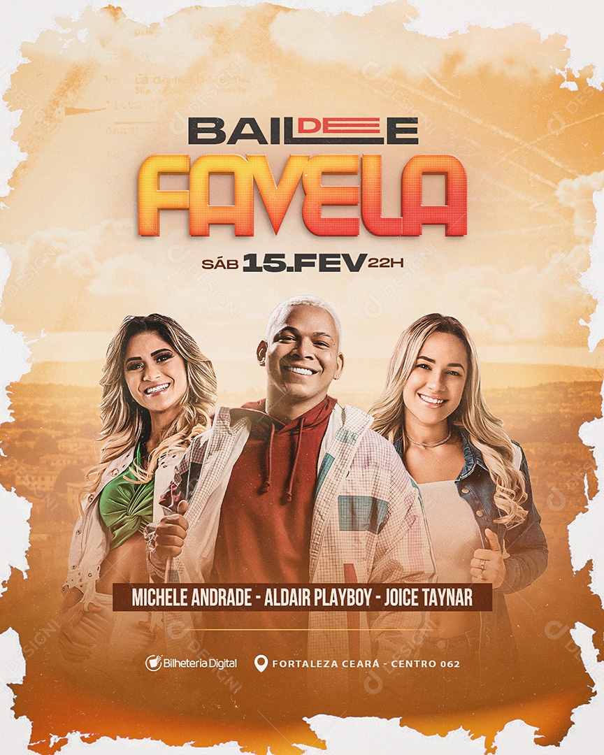 Feed Flyer Baile de Favela Social Media PSD Editável