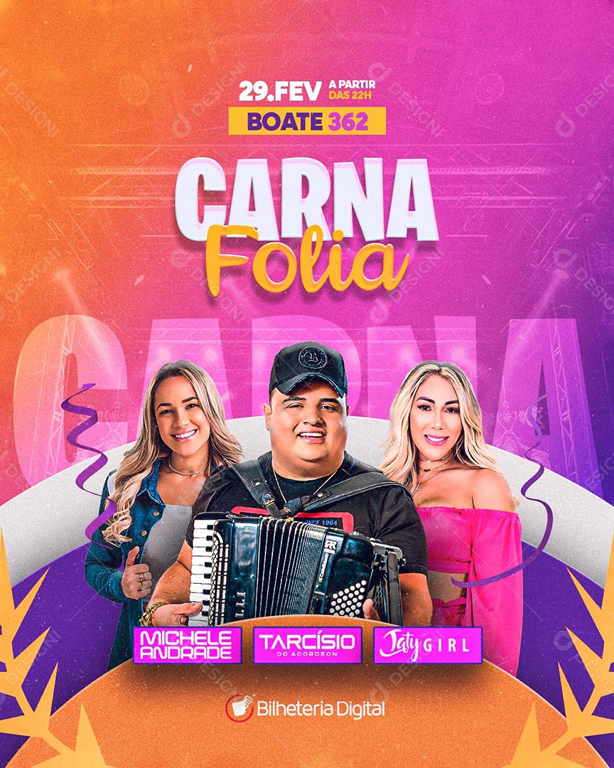 Feed Flyer Carna Folia Social Media PSD Editável