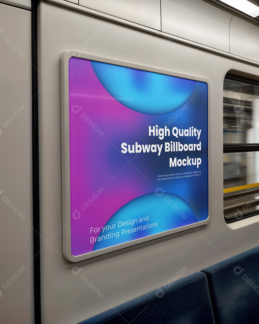 Mockup Anúncio Publicitário Em Metrô PSD Editável