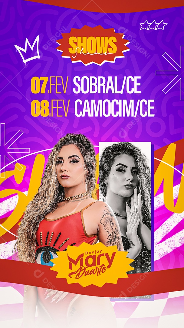 Story Flyer Show Mary Duarte Social Media PSD Editável