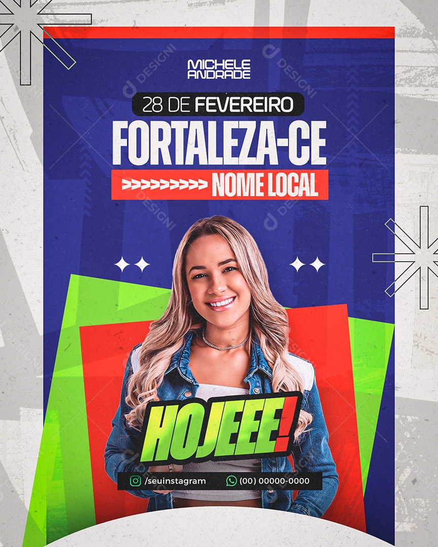 Feed Flyer Shows Hojee Social Media PSD Editável