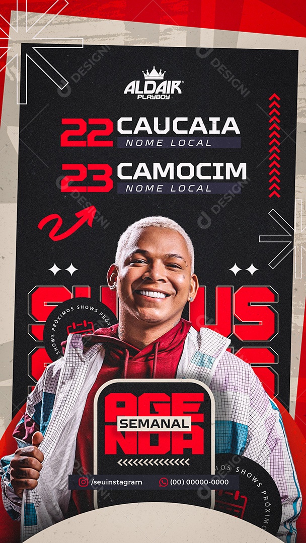 Feed Flyer Agenda Semanal Social Media PSD Editável