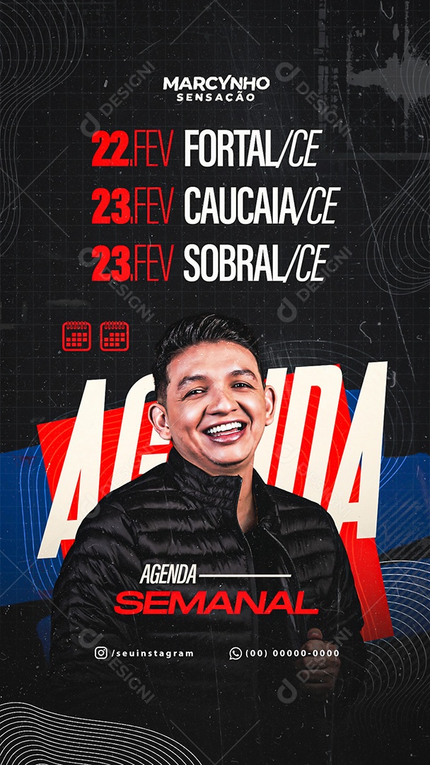 Story Flyer Agenda Semanal Social Media PSD Editável