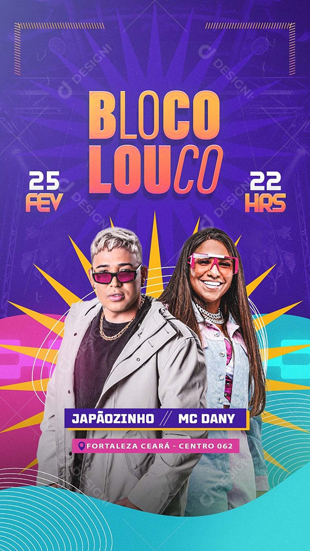 Story Flyer Bloco Louco Social Media PSD Editável