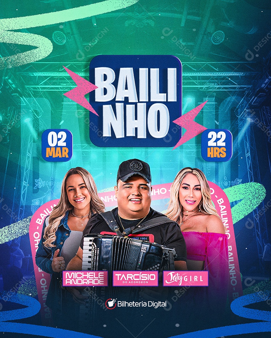 Feed Flyer Bailinho Social Media PSD Editável