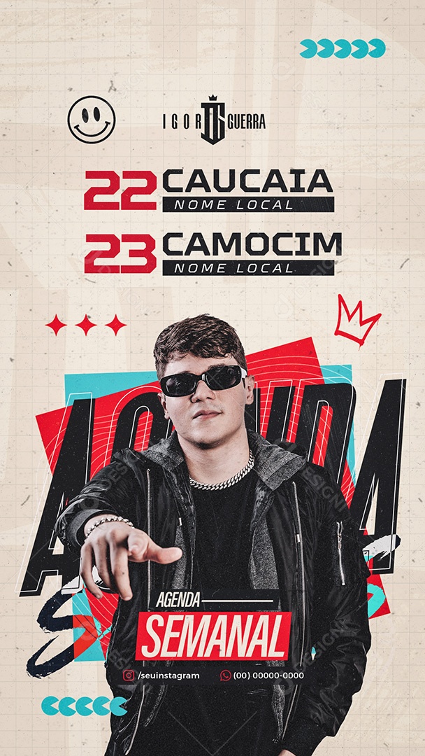 Story Flyer Agenda Semanal Social Media PSD Editável