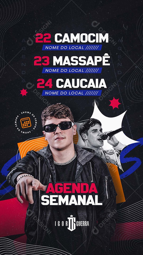 Story Flyer Agenda Semanal Social Media PSD Editável