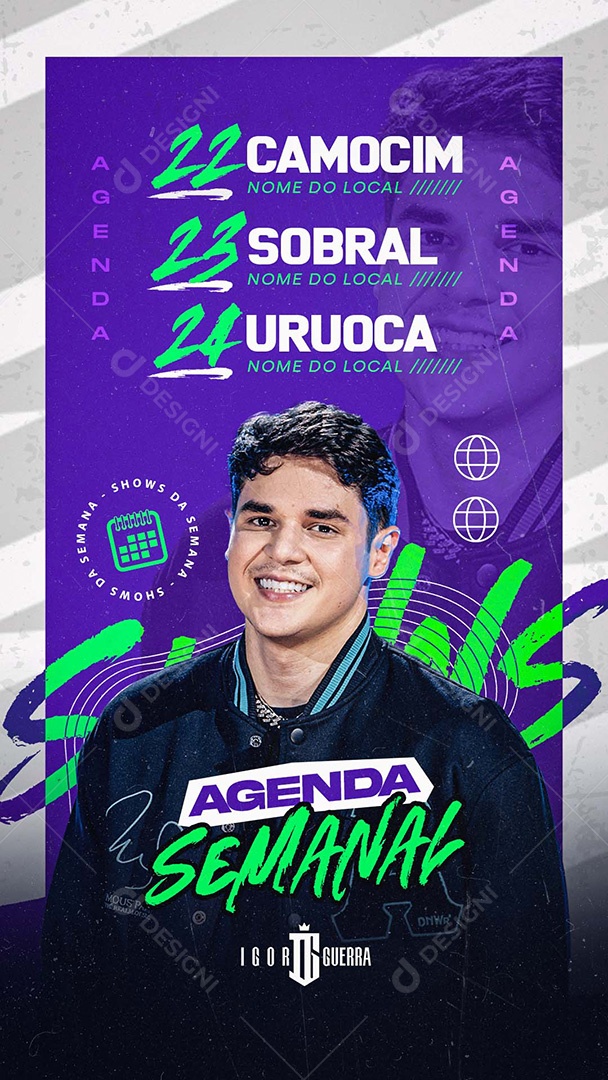 Story Flyer Agenda Semanal Social Media PSD Editável