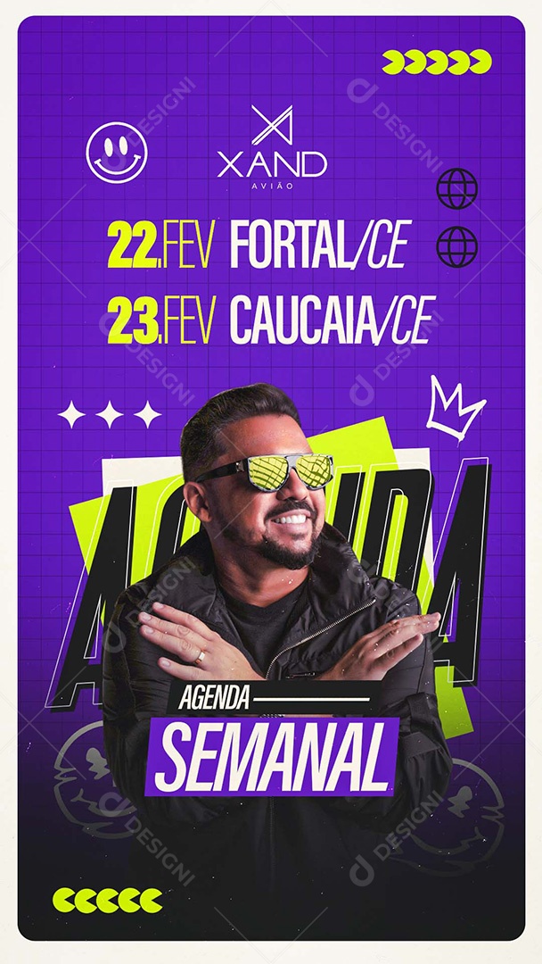 Story Flyer Agenda Semanal Social Media PSD Editável