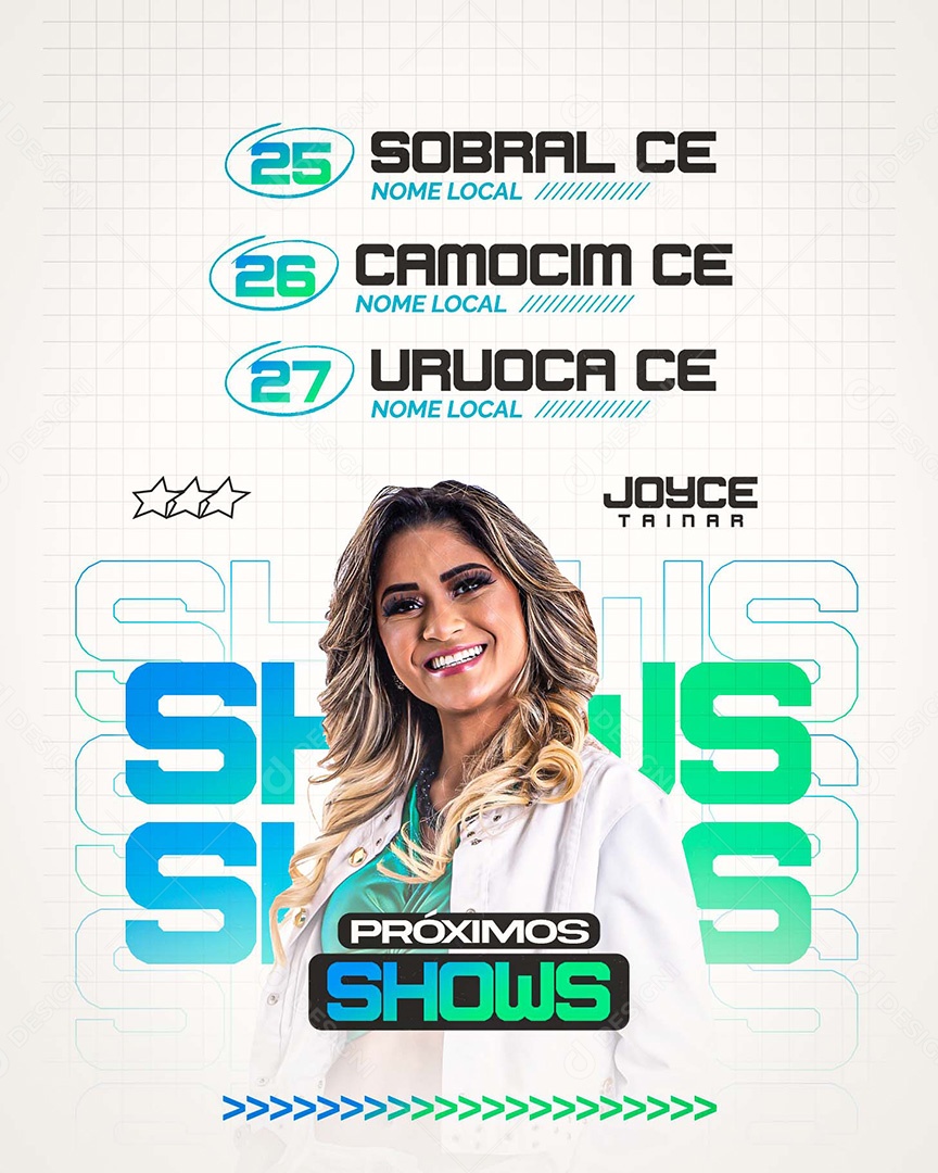 Feed Flyer Próximos Shows Social Media PSD Editável