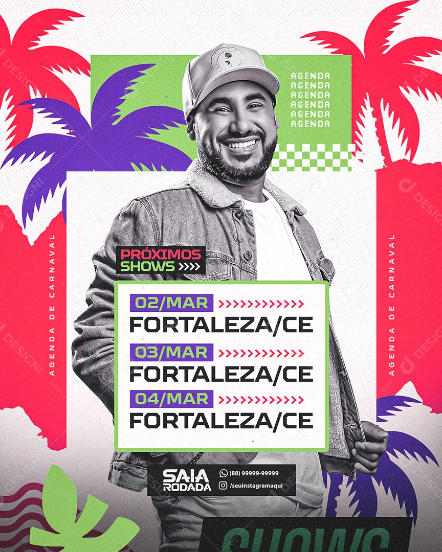 Feed Flyer Próximos Shows Social Media PSD Editável
