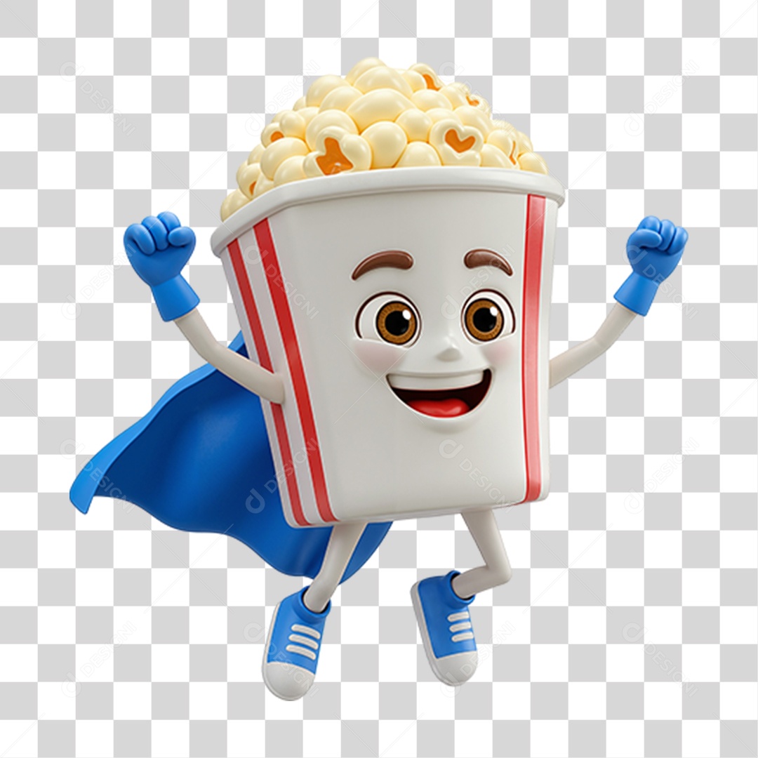 Personagem de Pipoca Balde PNG Transparente