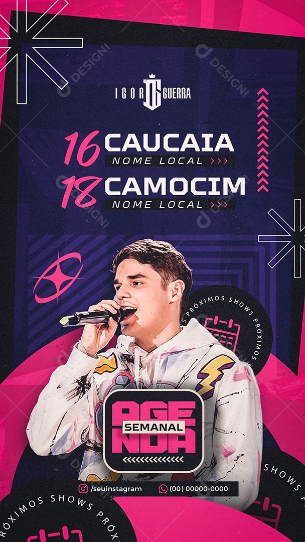 Story Flyer Agenda Semanal Social Media PSD Editável