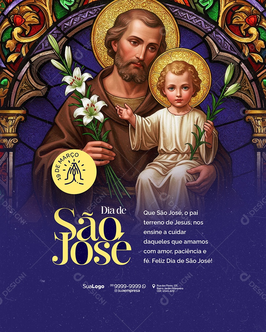 Dia de São José 19 de Março Social Media PSD Editável