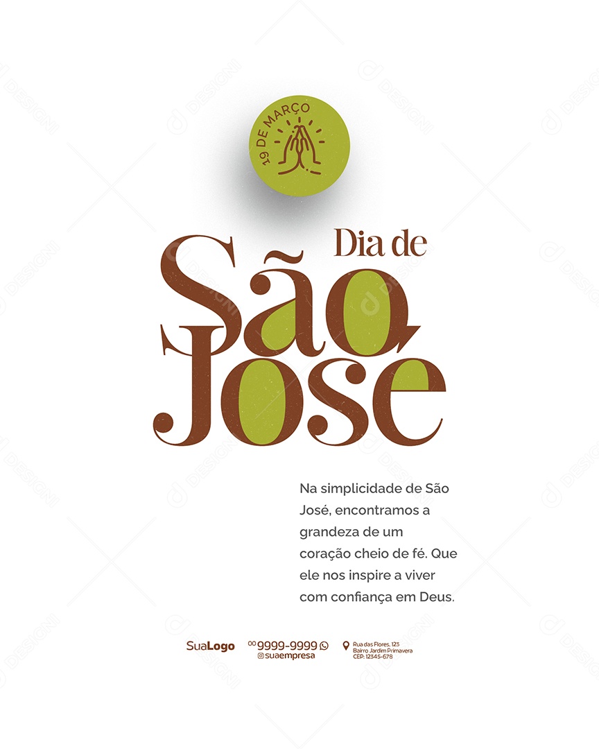 Dia de São José 19 de Março Social Media PSD Editável