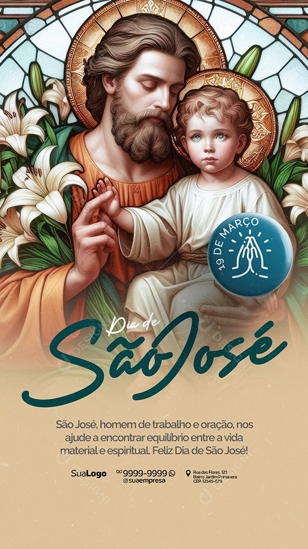 Story Dia de São José 19 de Março Social Media PSD Editável