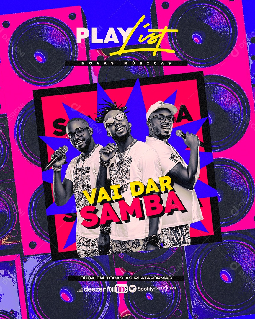 Flyer Playlist Novas Músicas Social Media PSD Editável