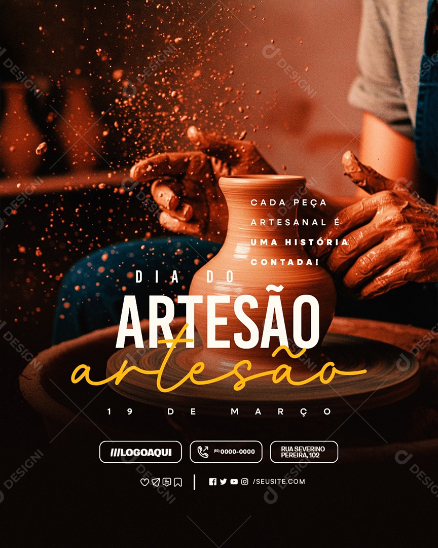 Dia do Artesão 19 de Março Social Media PSD Editável