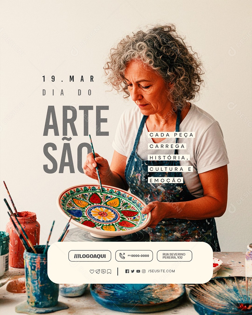 Dia do Artesão 19 de Março Social Media PSD Editável