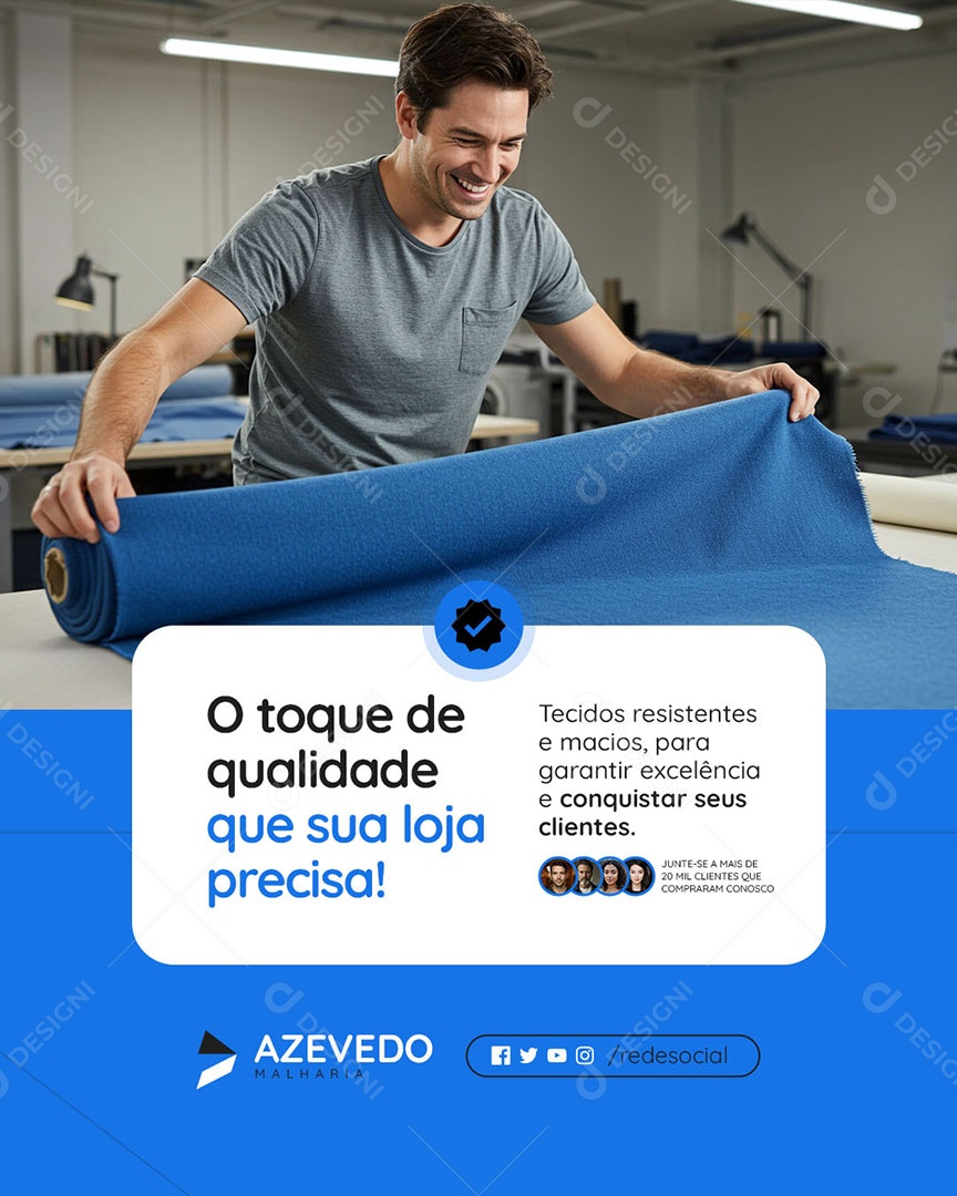 Malharia O Toque de Qualidade Social Media PSD Editável