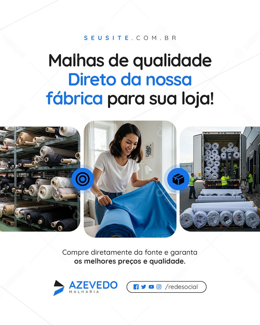 Malharia Malhas de Qualidade Social Media PSD Editável