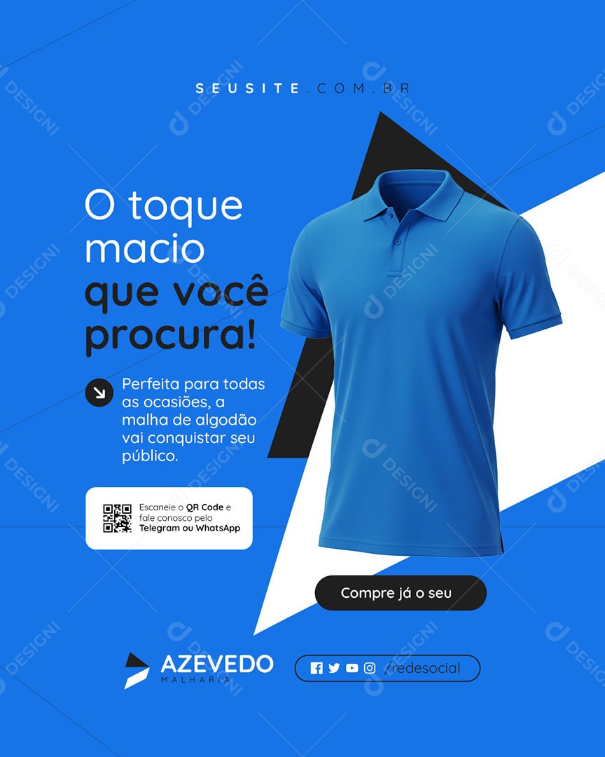 Malharia O Toque Macio Que Você Procura Social Media PSD Editável