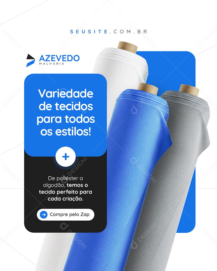 Malharia Variedade de Tecidos Social Media PSD Editável