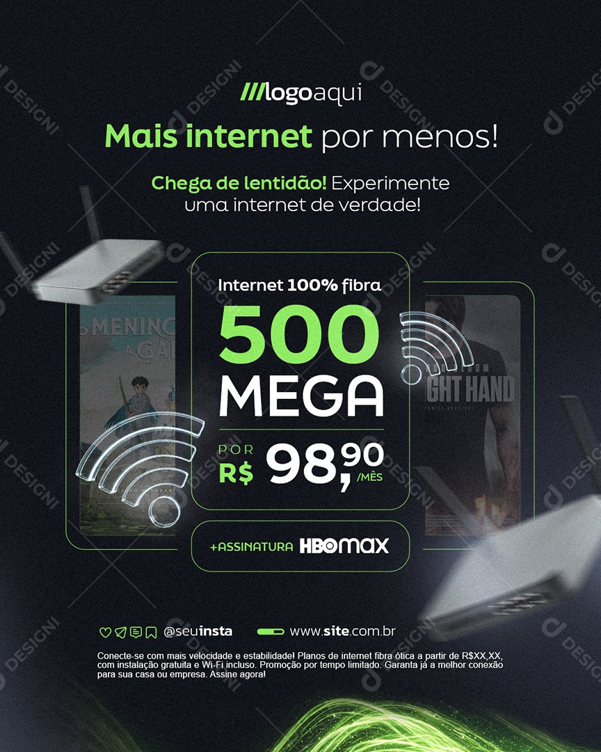 Mais Internet por Menos Social Media PSD Editável