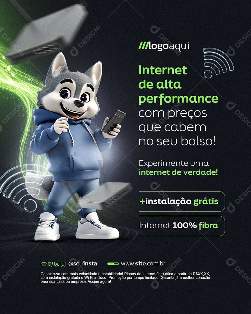 Internet de Alta Perfomance Social Media PSD Editável