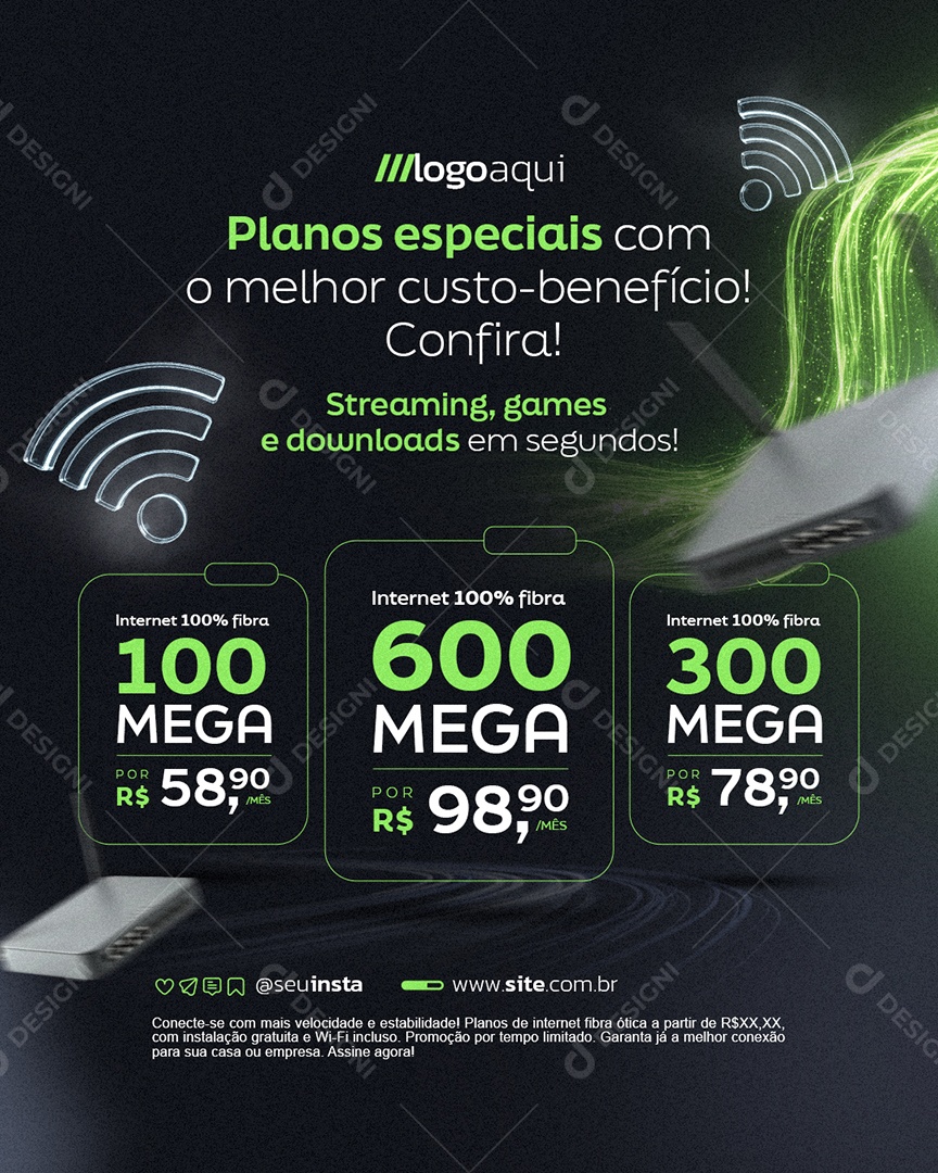 Internet Planos Especiais Social Media PSD Editável