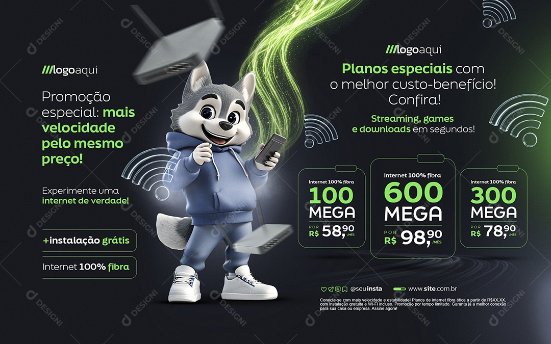 Carrossel Internet Planos Especial Social Media PSD Editável