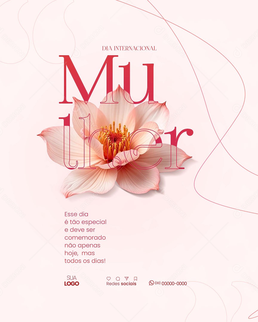 Dia Internacional das Mulheres 08 de Março Social Media PSD Editável