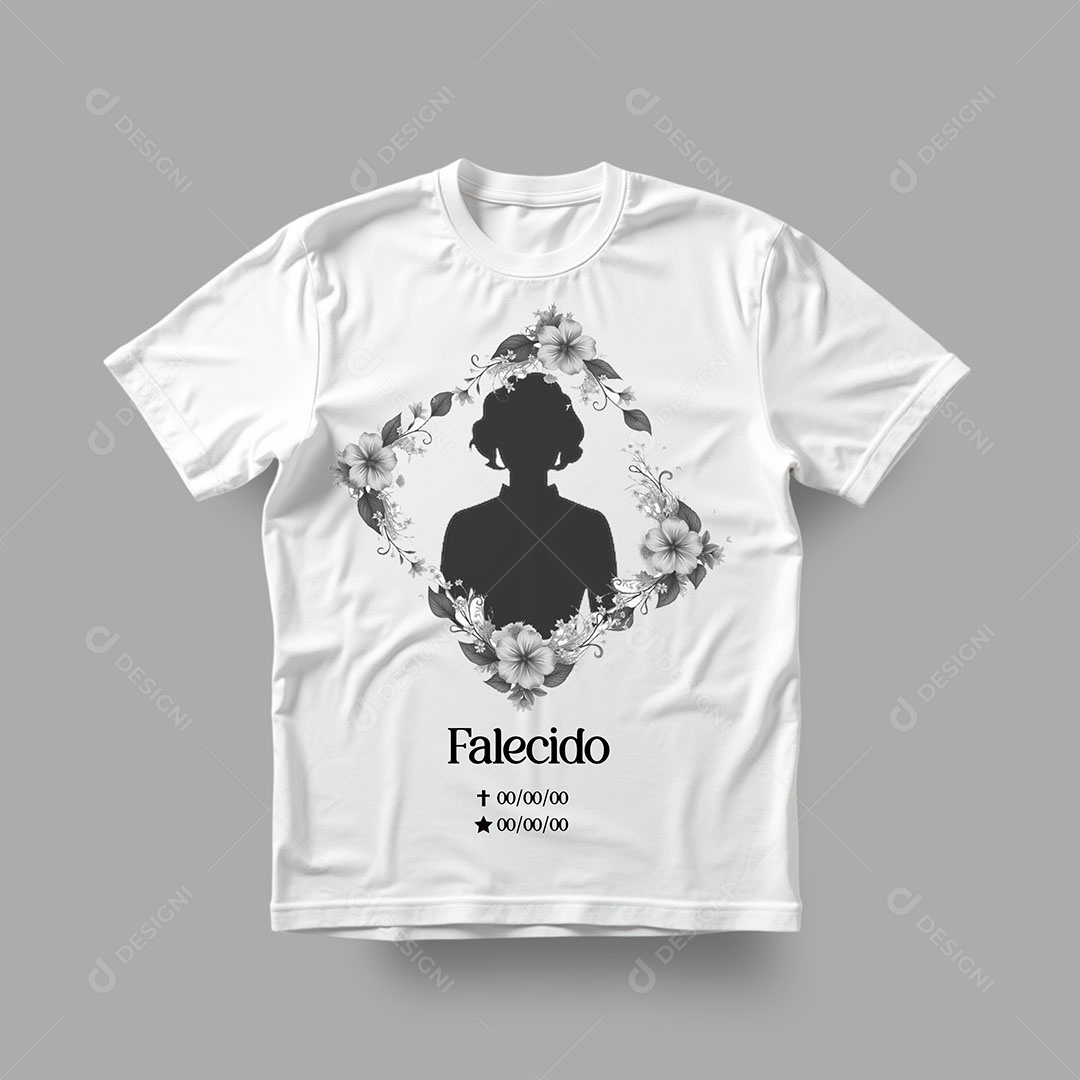 Estampa de Camisa de Funeral Social Media PSD Editável