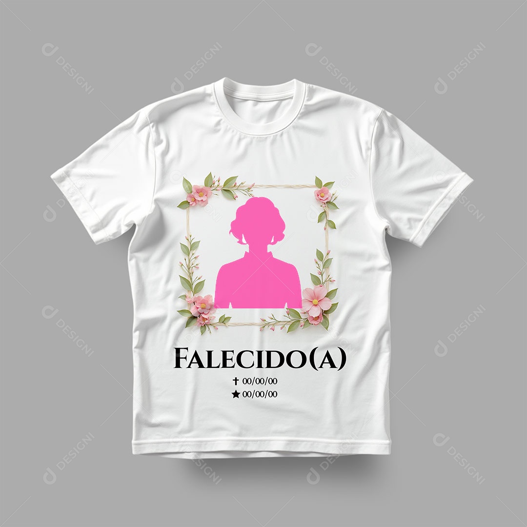 Estampa de Camisa de Funeral Social Media PSD Editável