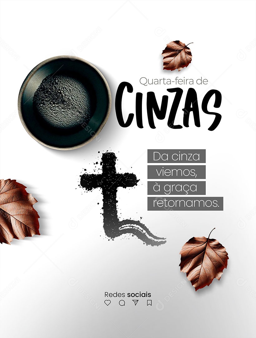 Quarta Feira de Cinzas Social Media PSD Editável