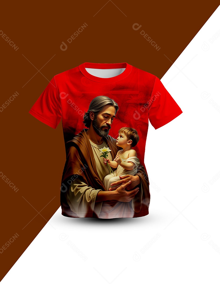 Modelo de Camiseta de São José Mockup PSD