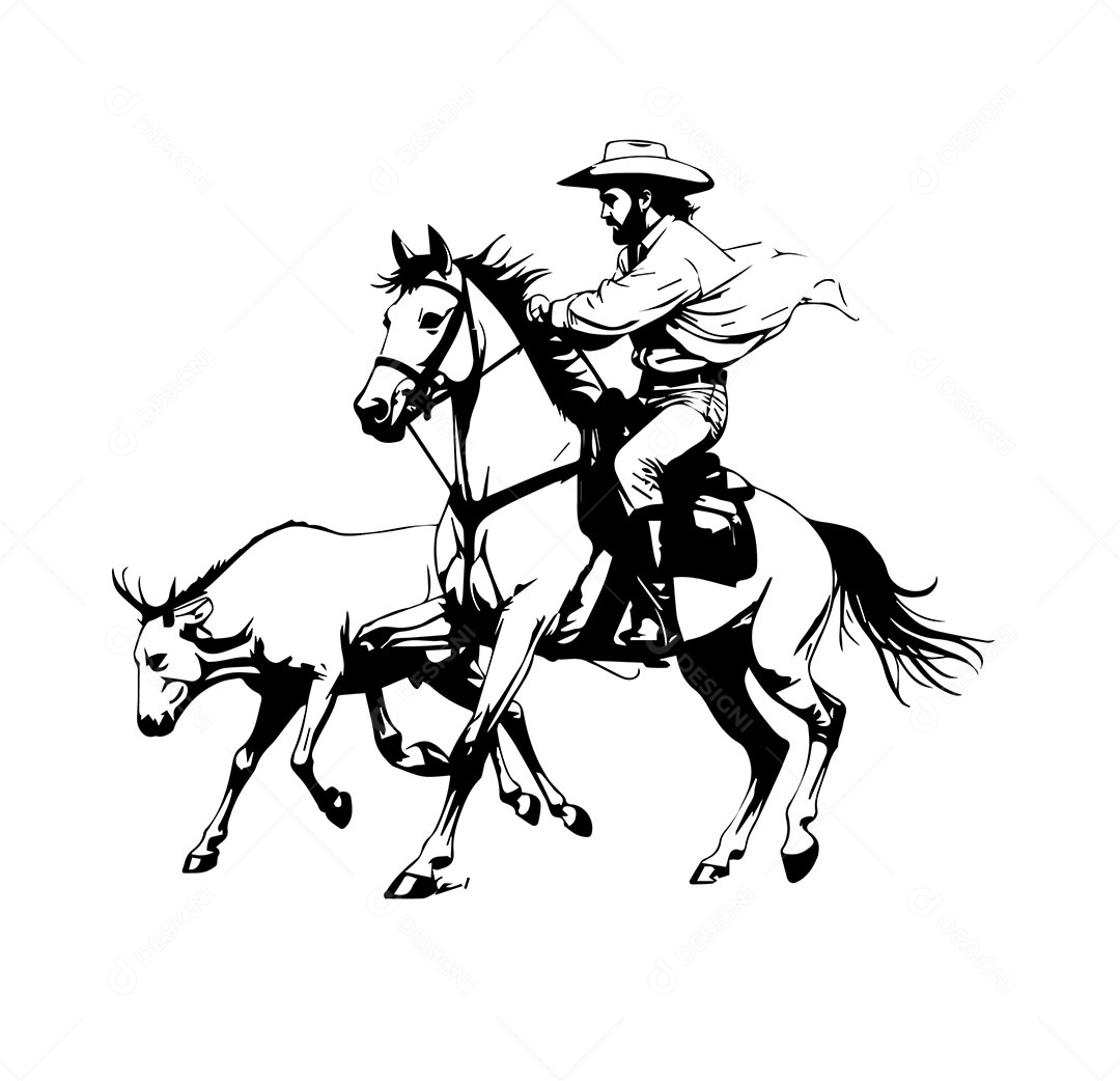 Pega o Boi Ilustração Vetor EPS